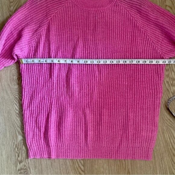 Scandi Mohair Blend Pullover Bright Pink Knit Raglan Cozy Statement Large - Picture 6 of 12